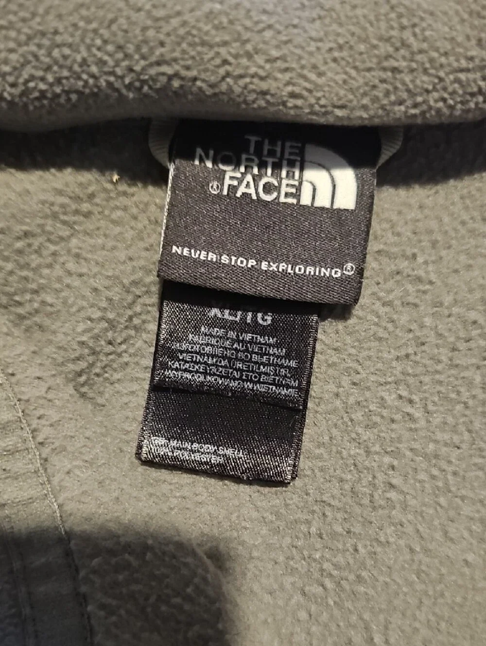 The North Face Fleece Pullover Men Jacket Xlarge Gray Green Sweatshirt
